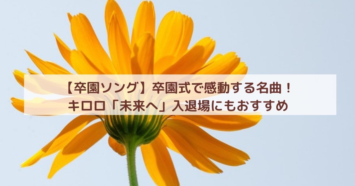【卒園ソング】卒園式で感動する名曲！キロロ「未来へ」入退場にもおすすめ